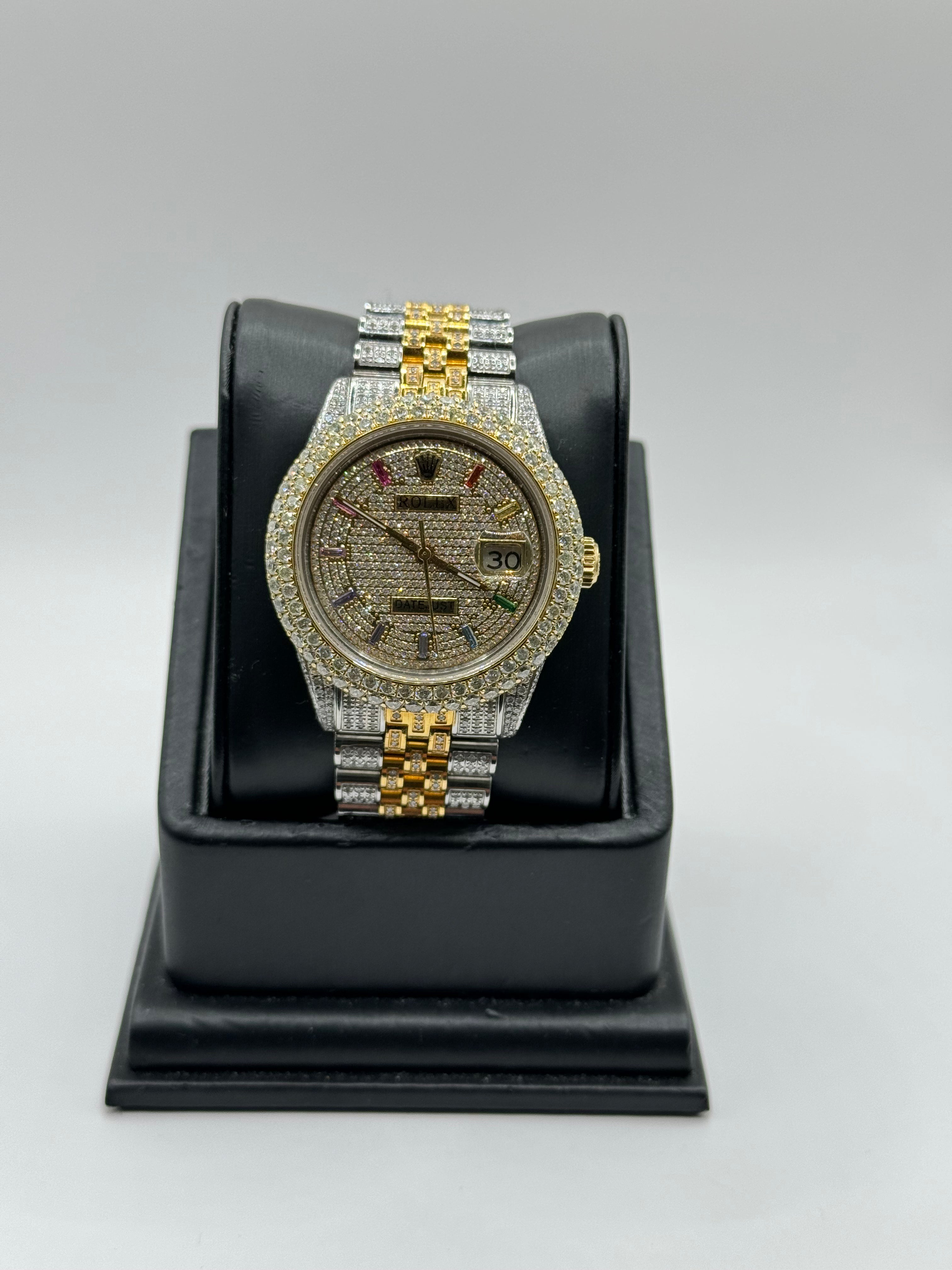 Rolex DateJust 36mm 1601 iced out 12.75ctw