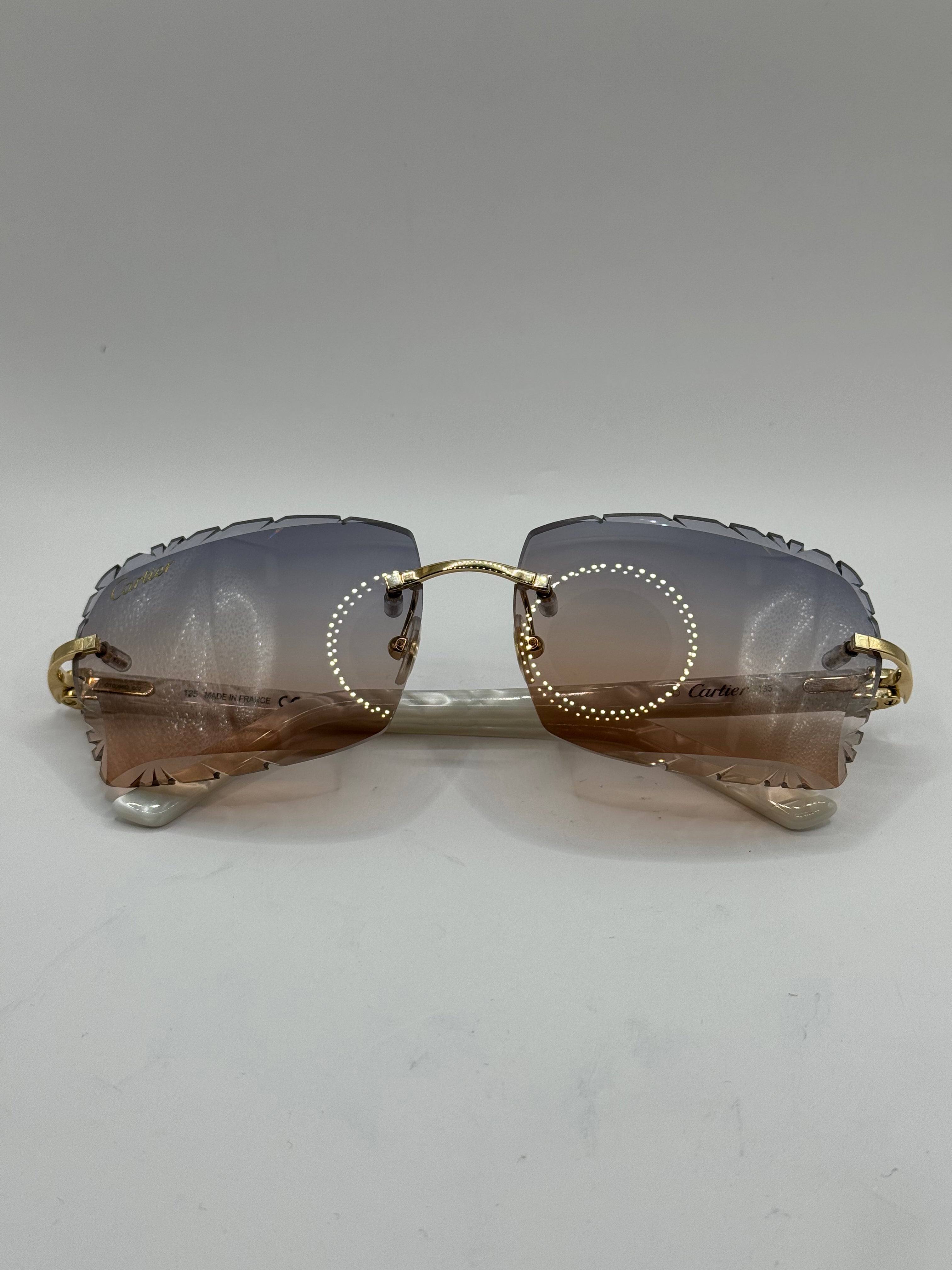 Custom Cartier pearl sticks Sunglasses