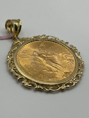 CENTENARIO 50 PASO COIN WITH 14K Luxury FANCY BEZEL