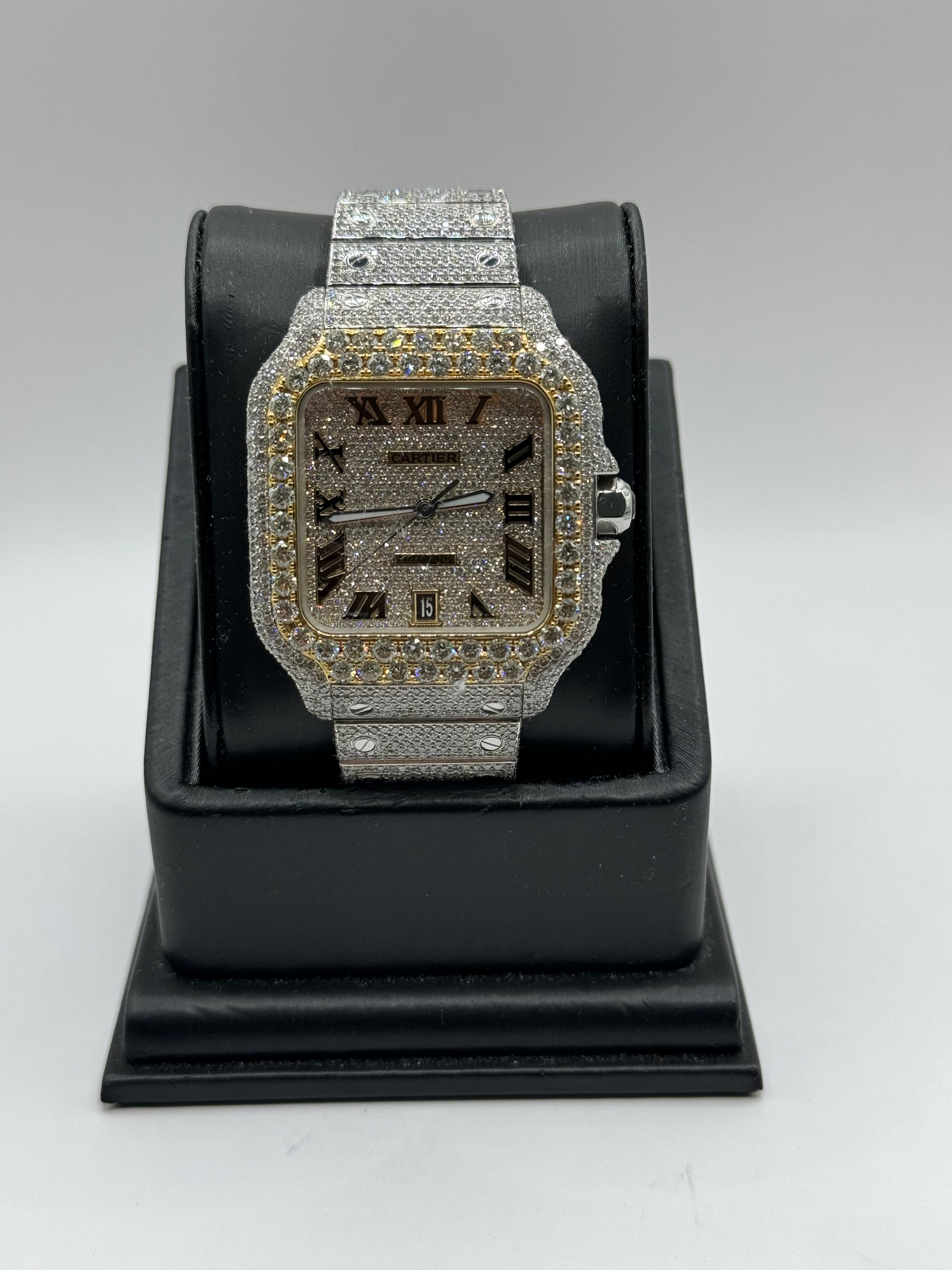 Cartier Santos 40mm iced out