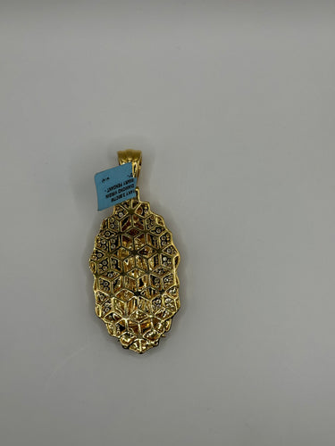 14k Large Virgin Mary Diamond Pendant
