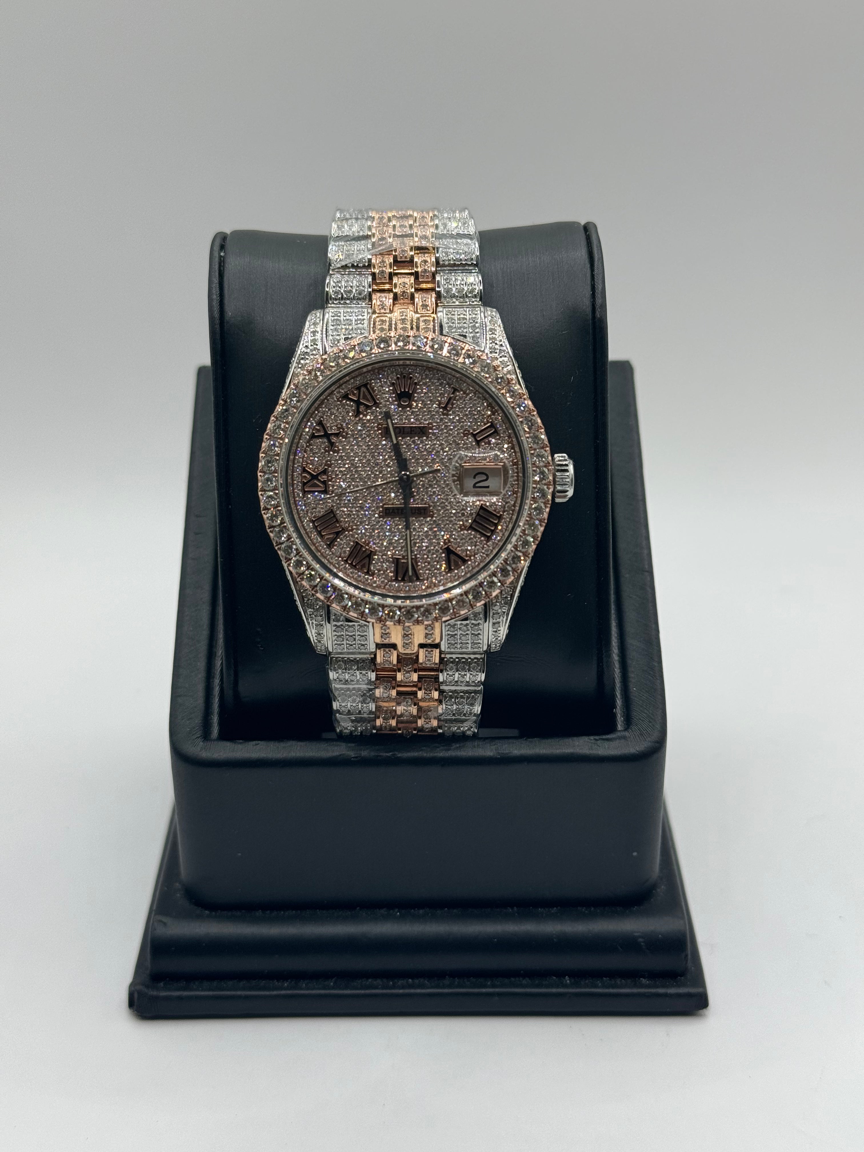 Rolex DateJust 36mm 1601 iced out APX 11.50ctw Ralph s Jewelers