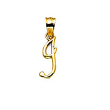 10k Gold Small Script Initial Charm Pendant (Available from A- Z)