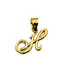 10k Gold Small Script Initial Charm Pendant (Available from A- Z)