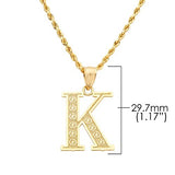 10K Yellow Gold Diamond Cut A to Z Alphabet Initial Letter Charm Pendant (Medium Size)