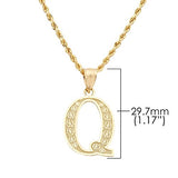 10K Yellow Gold Diamond Cut A to Z Alphabet Initial Letter Charm Pendant (Medium Size)