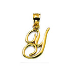 10k Gold Small Script Initial Charm Pendant (Available from A- Z)