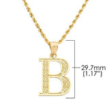 10K Yellow Gold Diamond Cut A to Z Alphabet Initial Letter Charm Pendant (Medium Size)