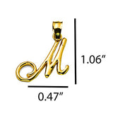 10k Gold Small Script Initial Charm Pendant (Available from A- Z)