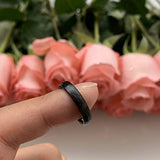 4mm 6mm 8mm Silver/Black/Rose Gold Hammered Tungsten Rings - Galaxy Opal Stone Inlay Matte Finish Comfort Fit