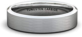 6mm Tungsten Rings Basic Simple Matte Brushed Finish Surface and Beveled Edge Comfort Fit