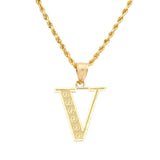 10K Yellow Gold Diamond Cut A to Z Alphabet Initial Letter Charm Pendant (Medium Size)