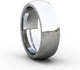 8mm Classic Polished Tungsten Ring Dome Comfort Fit