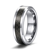 6mm/8mm Tungsten Ring Blue or Black Carbon Fiber Inlay