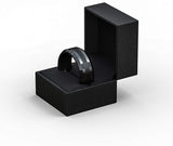 8mm Black Polished with Matte Brushed Inlay Beveled Edge Comfort Fit