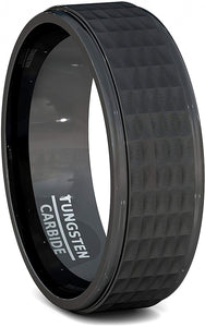 Tungsten Ring 8mm Hammer Surface Comfort Fit Band