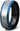 Tungsten Ring White Brushed Surface Black Inside Blue Step Edge Comfort Fit