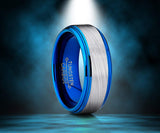 Blue Tungsten Carbide Vortex Brushed Comfort Fit 8mm
