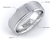 8mm Classic Tungsten Ring Brushed Step Edge Comfort Fit