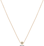 14K Yellow Gold (0.12) 1/8CTW Single Bezel Set VS Diamond Necklace (16-20 in) Adjustable