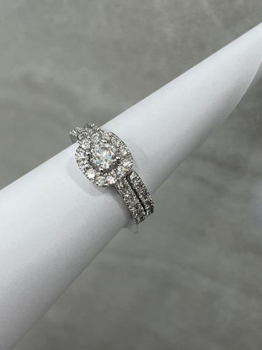 10k Engagement Ring set Halo 1.50ctw
