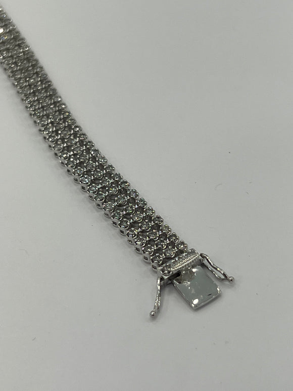 14k Three row Tennis Bracelet 5.00ctw
